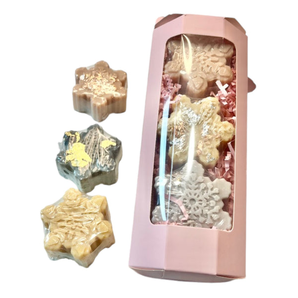 Gift Set 3, 3 x Natural Soap Snowflakes, Live Stream